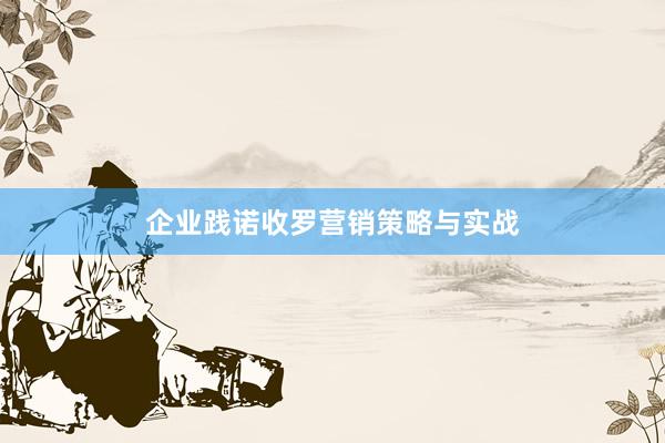 企业践诺收罗营销策略与实战